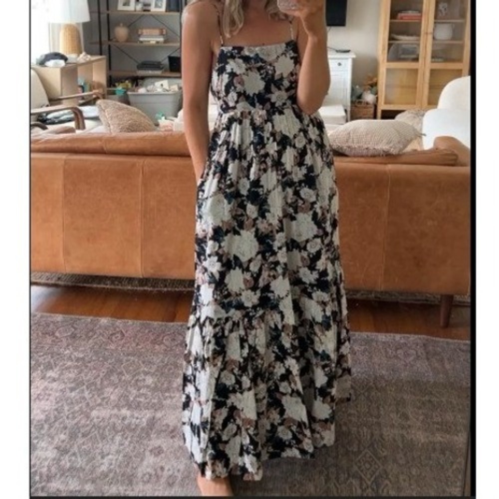 Abercrombie & Fitch Womens Floral Tiered Cotton Maxi Dress Size Small